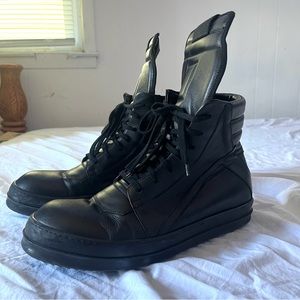 Black Rick Owens Geobaskets Size 10.5